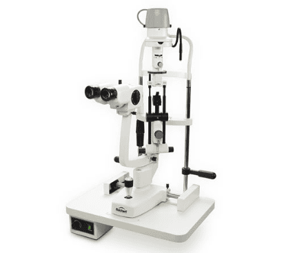 Five step slit lamp for detailed eye examination