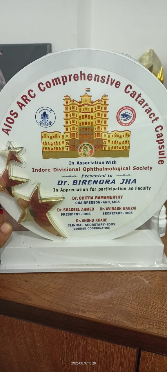 Certificate 4 of Dr. Birendra Jha, ophthalmologist at Niramay Indore India Eye Care