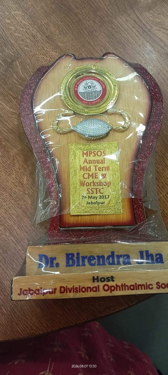 Certificate 7 of Dr. Birendra Jha, ophthalmologist at Niramay Indore India Eye Care