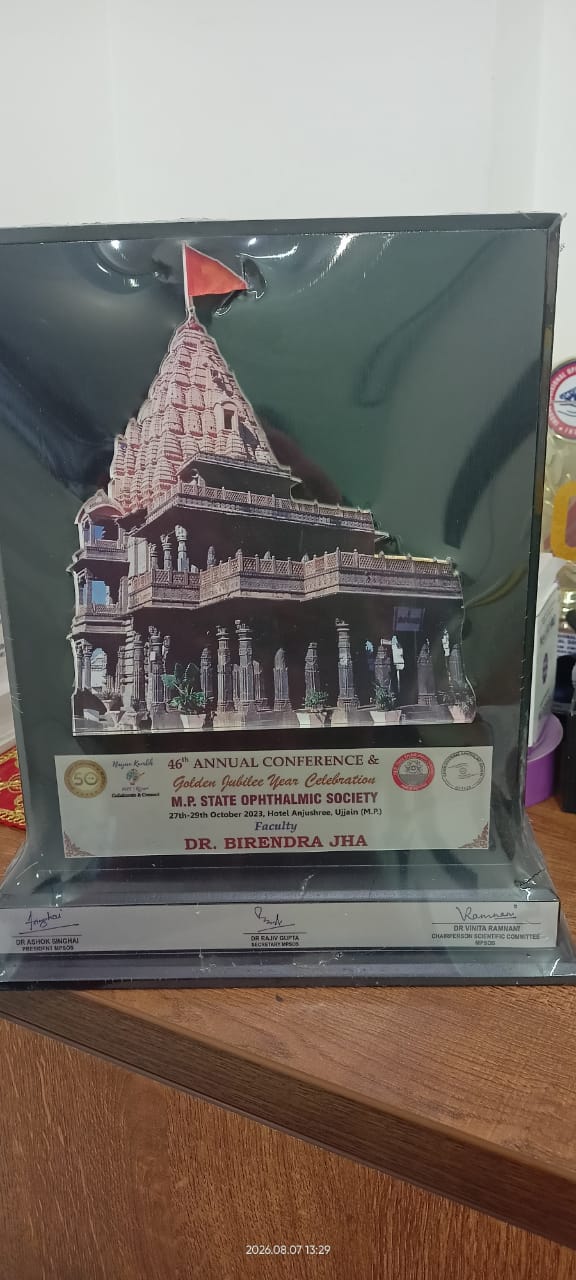Certificate 9 of Dr. Birendra Jha, ophthalmologist at Niramay Indore India Eye Care
